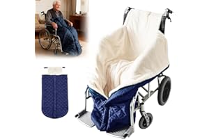 HOVCEH Winter Rollstuhldecke, Winddichte Wärme Rollstuhl Fußsack, Schlupfsack Rollstuhl Erwachsene, Decke für Rollstuhl, Rollstuhldecke Beindecke, Universelle Passform für Rollstühle (Blau)