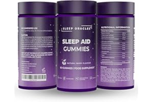 Sleep Oracles Magnesium Glycinate Sleep Aid Gummies | with Ashwagandha, Lemon Balm & L-Theanine for Relaxation & Sleep Suport | Vegan, Sugar Free, Gluten Free, Natural Berry Flavor | 60 Gummies
