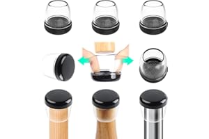 RCHYFEED 24 Protectores Patas Sillas Muebles para Alfombra y Piso, Silicona Tapas Deslizantes para Patas de Sillas con Almohadillas de Teflón,19-25mm Planeadores de Teflón para Patas de Mesa Sofa
