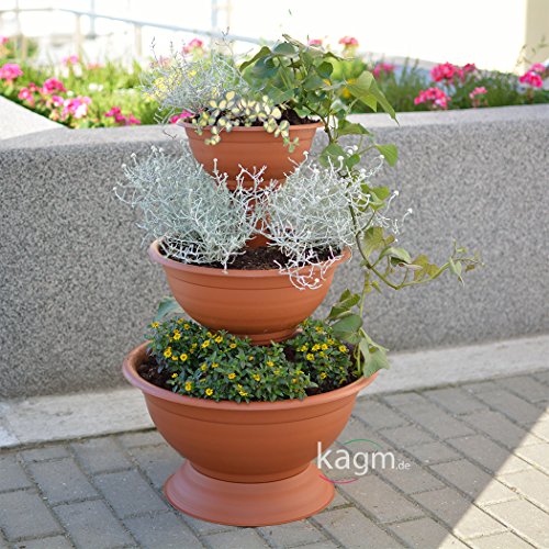 Blumensäule Blumenampel Blumentreppe Blumenständer terracotta