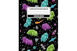 Tardigrades in Space College Ruled Composition Notebook Journal: The amazing unstoppable Water Bear soars among the planets and stars in this attractive pattern