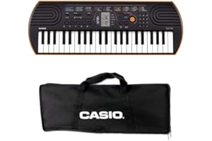 CASIO-KIT Casio SA-76 Mini Tastiera polifonica ad 8 Voci e 44 tasti, Nero/Arancio + Bag Trasporto Originale Casio