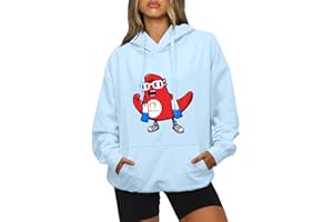 BOSSETY- 𝐏𝐡𝐫𝐲𝐠𝐞 Sweat Femme, Sweat à Imprimé Mascotte - JJeux Olympiques et Paralympiques, Chemise à col Rond en Polaire pour Femme, Sweat-Shirt Décontracté à la Mode