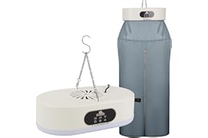 KMQRDZI Sèche-linge, séchoir portable pour appartements, voyages, dortoirs, caravanes, minuterie, chauffage PTC. Sac de séchage et cintre. Convient pour les vêtements, sous-vêtements, vêtements de bébé