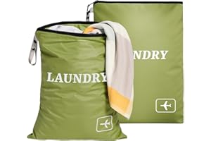 NADSSJL 2 Stück Wäschesack Reise - Wasserdichte Wäschebeutel Reise mit Reißverschluss. Faltbare Schmutzwäschebeutel, Wiederverwendbare Wäschesack ideal für Reisen, Urlaub und Zuhause