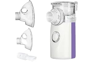 JOIENDY Aerosol Silenzioso per Adulti e Bambini, Portatile Aerosol Nebulizzatore Aerosol Ultrasuoni con Maschere e Ugello per Malattie Respiratorie Efficace Verde (Viola)