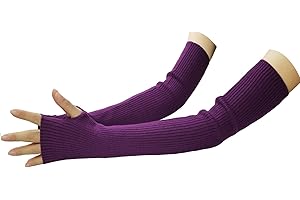 LSHARON SILK Women's Cashmere Warm Long Fingerless Gloves Winter Arm Warmer
