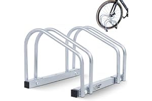 ‎CCLIFE CCLIFE Stojak na rowery podłoga na 2 rowery o szerokości opon do 55 mm, żelazny uchwyt rowerowy 40 x 32 x 26 cm