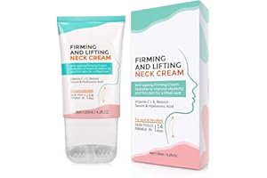 Symeas Massage du cou Roller Neck Firming Cream avec 2 en 1 Roller Massage Anti Aging Anti Wrinkle Skin Tightening Lifting Double Chin Sagging and Crepey Skin Hydratant for Neck Décolleté