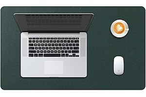 Desk Pad Large, DOBAOJIA Desk Mat, Laptop Mat, Writing Pad, Desk Blotter, Extended Mouse Mat, Large Mouse Pad for Office/Home, PU Leather Waterproof +Suede Non-Slip 23.6" X 13.8" (Dark Green)