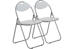 Harbour Housewares Chaise Pliante rembourrée - pour Le Bureau - Blanc - Lot de 2