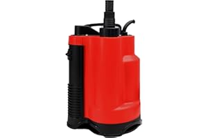 Grafner Drainage Schmutzwasserpumpe 400 Watt bis 7500 l/h Förderleistung, mit Schwimmschalter, flachabsaugend bis 25 mm, Ø16mm Fremdkörper, Drainage Tauchpumpe Schacht Druckpumpe