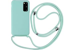 MEVIS MEIVS Funda Compatible con Samsung Galaxy S20 Plus, Ajustable Collar Correa de Cuello CordónCarcasa de Silicona-Verde Claro