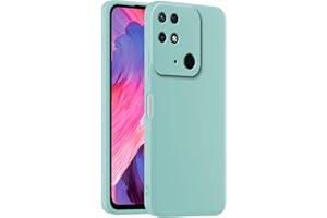 HULLIN Funda de Silicona Colorida para Teléfono, Adecuada para Redmi 10C / Poco C40 (6.71") - Cian Claro