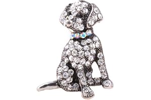 CROWNOFRIBBONS Dog Brooches for Women, Crystal Finish, in a Jewellery Gift Bag