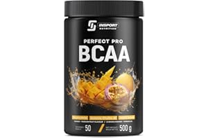 INSPORT Nutrition - BCAA PERFECT PRO - Supplément Sportif Professionnel - L-Glutamine - Vitamine B6-50 Portions - 500g Poudre - Goût: (Mangue et fruit de la passion)