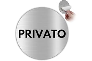 LEIASA | Segnale adesivo Privato - Diametro Ø 100 mm - Spessore 0,8 mm - Alluminio - Cartello Zona Privata - Segno Spazio Privato - Cartello adesivo 3M Area Riservata - Segnale Privato