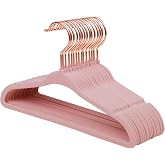 Baby Velvet Hangers with Rose Gold Hook 15 Pack Pink | 11 Inch Space Saving Kids Hangers for Kids Clothes, Non-Slip Felt Hang