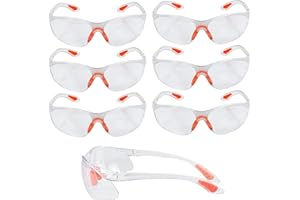 FIDGET PACK Pack de 6 gafas protectoras a prueba de golpes, gafas transparentes de seguridad, lentes resistentes a los golpes y a los arañazos, gafas de seguridad laborales, transparentes, cómodas y duraderas,