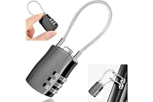 Suitcase Locks TSA Approved Luggage Locks, Gofemial 3-Dial Padlocks with Code Combination Padlock for Suitcases Gym Flexible Cable Travel Lock Locker, Backpacks, Laptop Bag