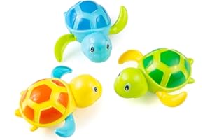 Comius Sharp Bébés Jouet de Bain, 3 Pièces Tortue Animal Bain Jouets Set, Bebe Bain Natation Cuve Piscine Jouet,Bath Toys Tortue Baignoire Piscine Jouet Cadeau pour Bébés. (A)