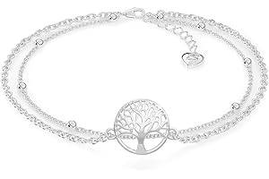 SERASAR Cavigliera Argento 925 Donna - con Placcatura 18k in Oro/Nero/Rosa, da di Lunghezza Regolabile, Idea Regalo per Gioielli Moglie, Fidanzata e Amiche