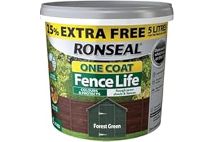 Ronseal RSLFLFGN4LAV One Coat Fence Life Forest Green New 4 Litre +25%