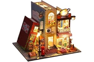 CRIOLPO Casa de Muñecas en Miniatura, Kit de Casa de Muñecas de Madera Kits de Modelos de Decoración, Kit de Book Nook DIY 3D para Adultos Niños Cumpleaños Regalos(Fuera del Libro)