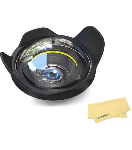 Meikon Fisheye Largo Angolo Cupola Porta Len Cover Per L'Alloggiamento Delle Immersioni Della Telecamera (Round), Resistente Alla Pressione Fino A 60 M/ 197Ft