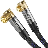 KabelDirekt &ndash; 4K antenna cable &amp; TV cable &ndash; 1 m, 90&deg; | Angled connector to angle socket, TV plug