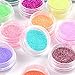 24 Mix Colours Extra Fine Glitter Dust Powder Set - Nail Art Tips Decoration / Crafts / DIY