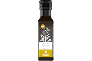 ÖLMÜHLE SOLLING - BIO Senföl | Hochwertiges, kaltgepresstes Öl mit hohem Gehalt an ungesättigten und Omega-3 Fettsäuren. Bio Senföl mit pikantem Geschmack | Inhalt: 100 ml