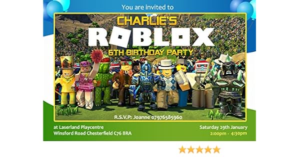 Roblox Party Invitations Envelopes Invites Personalised Click - roblox party invitations envelopes invites personalised click customize now for prices amazon co uk kitchen home