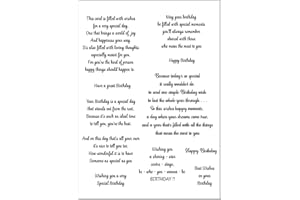 ArriettyCraft Birthday Clear Stamp Set for Card Making and Journaling - Silicone Verse and Happy Birthday Saying for Crafting Scrapbooking