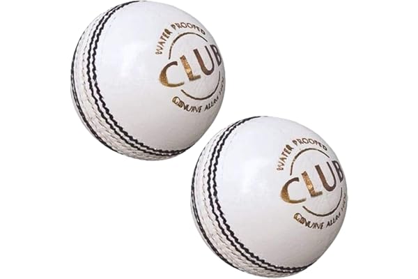 Gaurav Sports Leather Club Cricket Ball for Sports and Practice White & Pink Color Standard Size (White(Pack of 2))