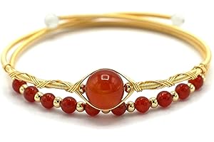 Miracles Minéraux Bracelet Artisanal Plaqué Or, Perles Naturelles, Taille Réglable| énergie spirituel | chakras bienêtre