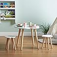 Haus Projekt Cloud Table and Two Stools Set (Age 3-8) White Table with 2 Stools Set for Kids, Children's Wooden Activity Table in Cloud Shaped Design, Premium Furniture for Kids