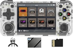 Cawevon RG35XX H Console di gioco portatile, schermo IPS da 3,5 pollici, console per videogiochi retrò, scheda TF 64+128G integrata 10000+ giochi, supporto 5G WiFi Bluetooth HDMI TV uscita