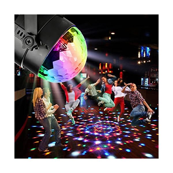 NIUBIEER Disco lights Glitter Ball 3W RGB LED Strobe Light Music Activated Party Lights Glitter Ball with Remote Control,Mini Mirror Ball Rotating Effective lighting for Home Birthday Party,KTV,Bar - Image 3