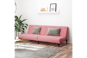 Gecheer Sofá Cama de 2 plazas Terciopelo Rosa,Sofa Cama Chaise Longue Sofa de Salón Moderno para Salón Dormitorio,Fácilmente Convertible en una Cama