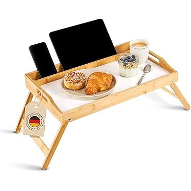 Vassoio Colazione Foppapedretti In Legno Pieghevole - Trasformabile In Leggio, Naturale - Foto 2