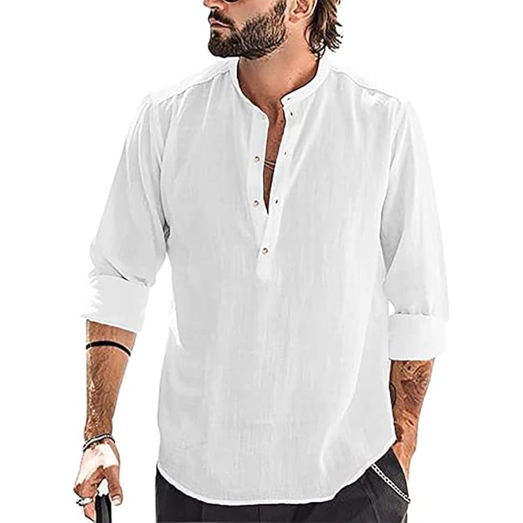 Chemise Homme Médiévale Lacets Lin Rétro Halloween Chemise Médiévale Homme SHEYOW - Style Rétro à Lacets, Manches Longues Costume Médiéval Homme Rétro