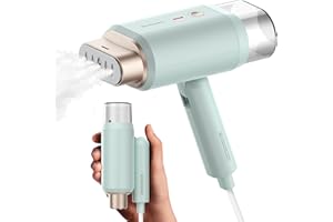 Newbealer Ferro da Stiro Verticale, Stiratrice Verticale Portatile Pieghevole, 1200W 2 Livelli di Vapore, Riscaldamento Rapido 20s e Serbatoio dell'acqua Estraibile da 180ml per Viaggio Casa, verde