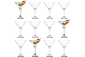 LAV 12x Clear 175ml Misket Martini Verres - Lave-Vaisselle Coffre-Fort Barre de fête Classique Champagne Espresso Cocktail Cocktail Coffret Cadeau