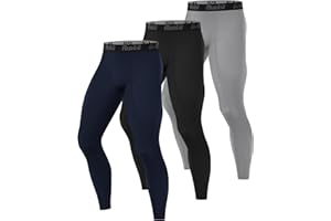 Runhit Men's Compression Leggings, 1/3 Pack Running Tights Thermal Base Layer Pants Athletic Trousers for Gym Cycling Football Workout