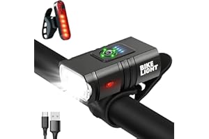 Deepboom Évclairage de Vélo Avant et Arrière, 1000 Lumens Ensemble de Lumières de Vélo avec 10 Modes D'éclairage Réglables, Rechargeable par USB et Étanche pour Tous Les Vélos, Route, Montagne