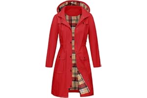 heekpek Veste Femme Imperméable à Capuche Longue Manteau de Pluie Legere Trench Capuche Femme Poncho Pluie Impermeable Coupe Vent Printemps Été Automne