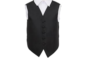 DQT Premium Woven Jacquard Greek Key Boy's Wedding Waistcoat Vest