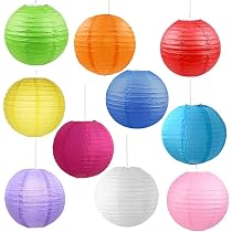 22 Lanternes En Papier Colorées - 10 Couleurs, 4 Tailles | Pour Fêtes, Mariages, Décoration | Faciles à Monter