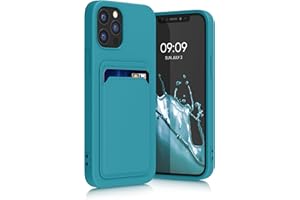 kwmobile Funda Billetera Compatible con Apple iPhone 12 / iPhone 12 Pro Funda con Tarjetero - Carcasa Cartera Protectora con Espacio para Tarjeta - Azul Claro Mate